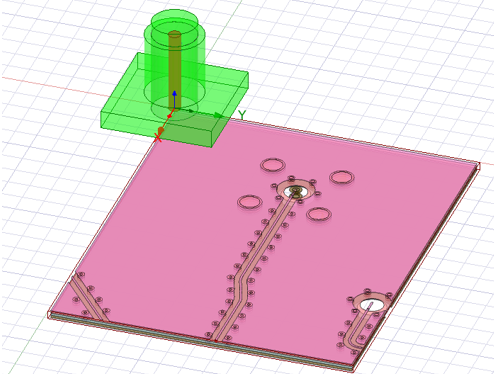 Modeler viewer displaying two components and one coordinate system.