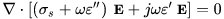 Equation that includes constitutive relation in the continuity equation defined in terms of equivalent conductivity