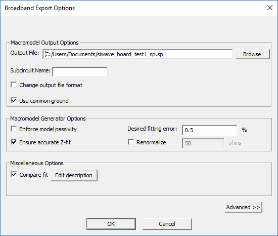 Broadband Export Options