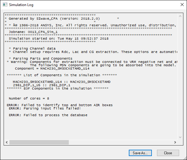 CPA Simulation Log