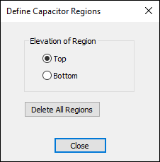 Define Capacitor Regions window
