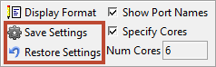 Save/Restore Settings