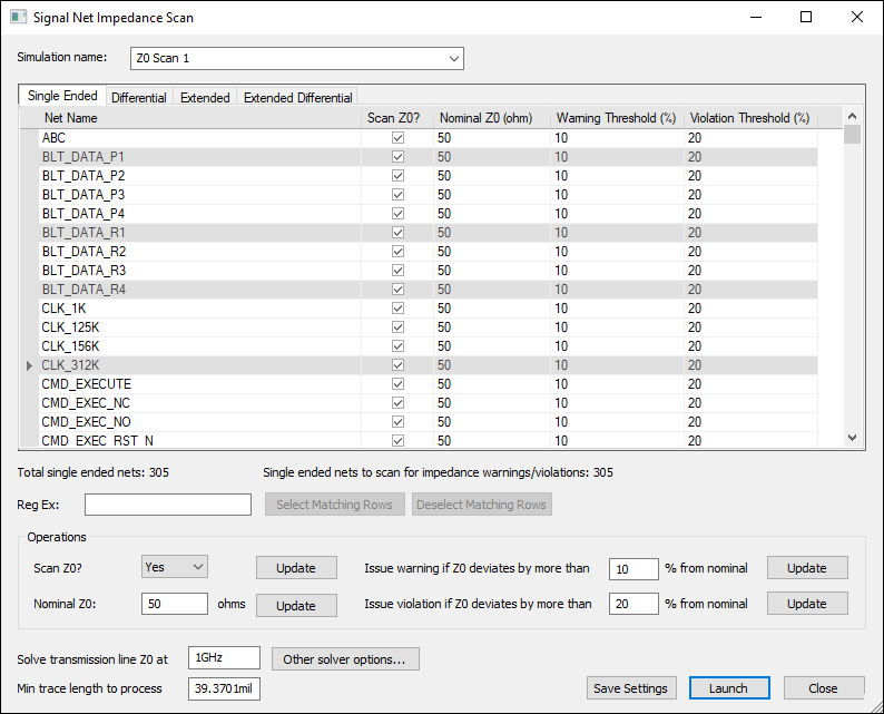 Signal Net Impedance Scan