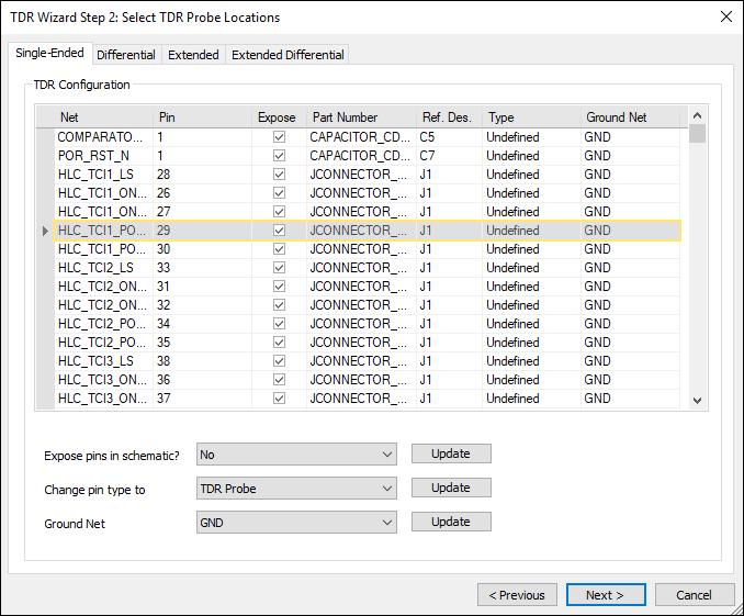 TDRwizard Step 2