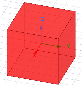 Modeler window with cube model.