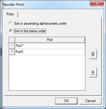 Reorder Ports Dialog