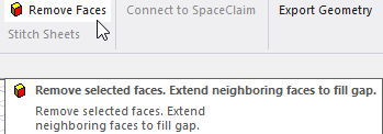Remove Faces button.