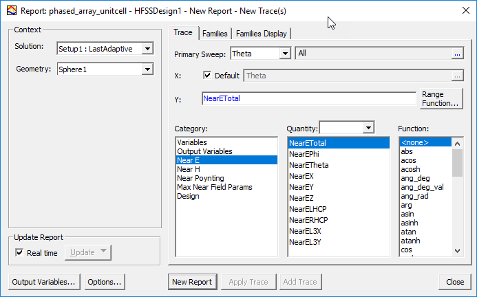 Report dialog.