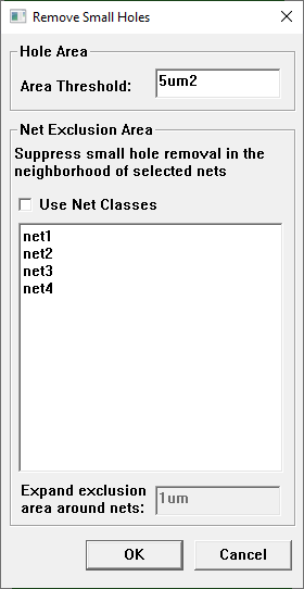 Remove Small Holes Window
