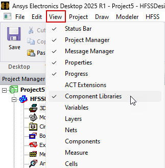 3D Component Icon right-click menu.