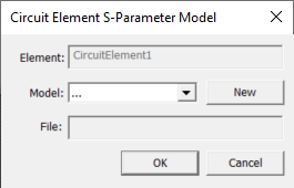 Circuit Element S-Parameter Model Window Circuit Element S-Parameter Model Window