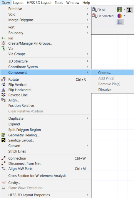 Draw > Component > Create... Draw > Component > Create...
