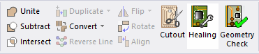 Layout Ribbon > Healing Button