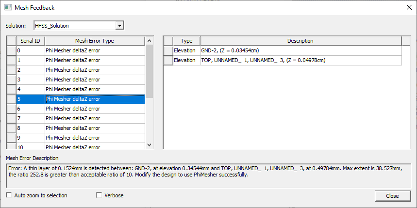 Mesh Feedback Window