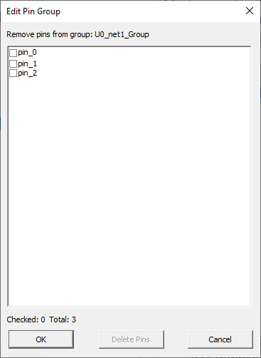 Edit Pin Group dialog