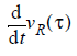 Slope of the rising wave at sample time tau.