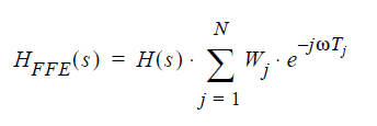 The frequency response of an N-tap equalized signal H(s).