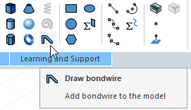 Menu bar, Draw bondwire option selected
