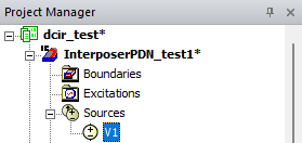 Voltage Source in Project Manager