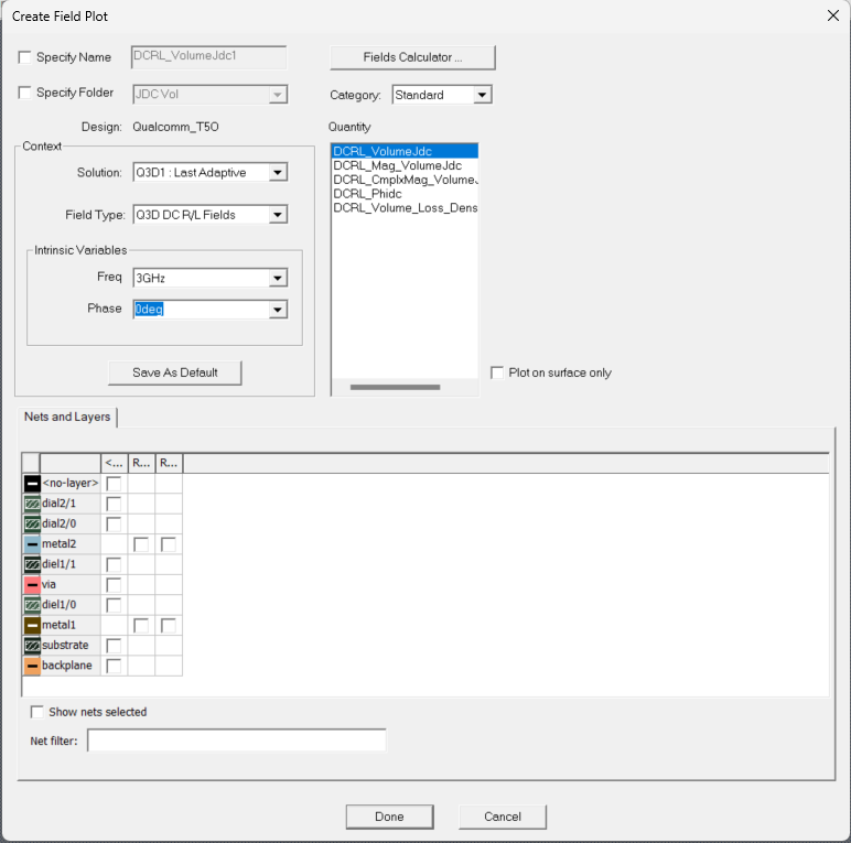 Create Field Plot Window