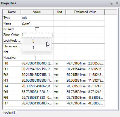 Properties > Name Drop-Down Menu