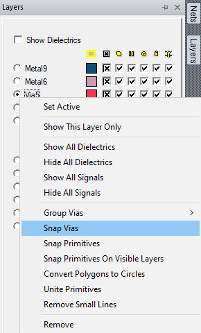 Snap Vias