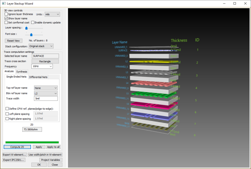 Layer Stackup Wizard