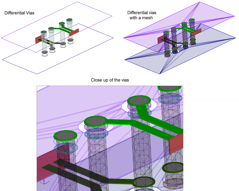 Layout designed before and after mesh generation.