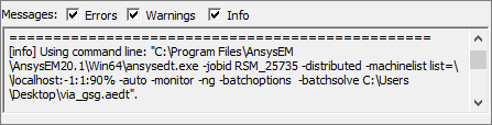 Job Monitor Messages Job Monitor Messages
