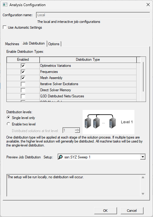 Analysis Configuration Window