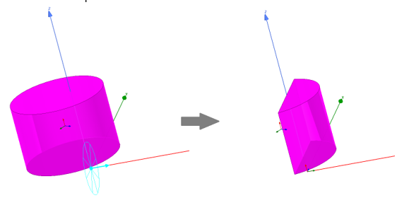 3D Object before and after split.