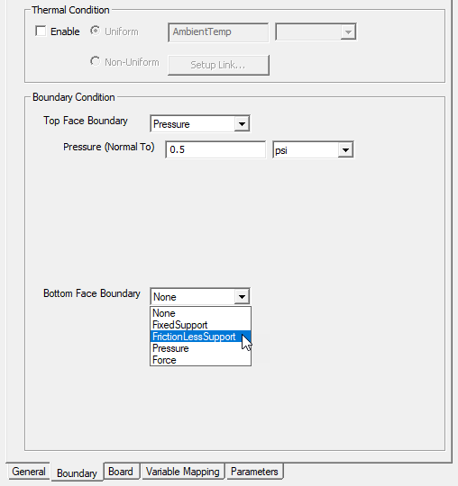 Boundary tab of the Insert Layout Component dialog box for the structural solution type