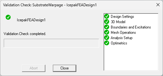 Validation Check Window Validation Check Window