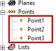 History tree showing Point1, Point2, Point3.