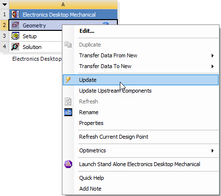 Project menu, Edit option highlighted.