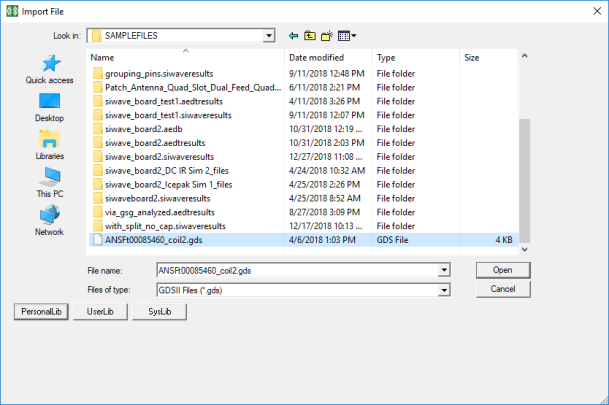 Import File window