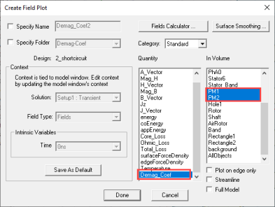 Create Field Plot that includes Demag Coeff quantity