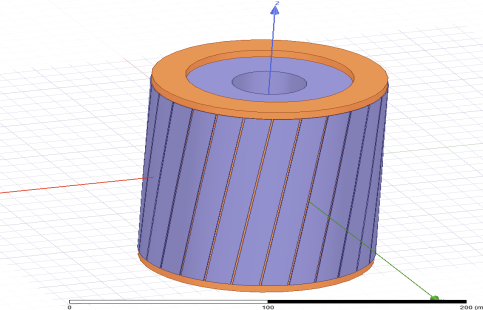 Model showing the effect of the continuous skew type on an induction machine