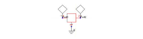 Circuit Schematic with two ports.