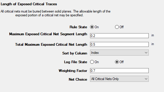 Exposed Critical Trace Length Rules