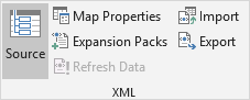 Developer Tab, XML Area