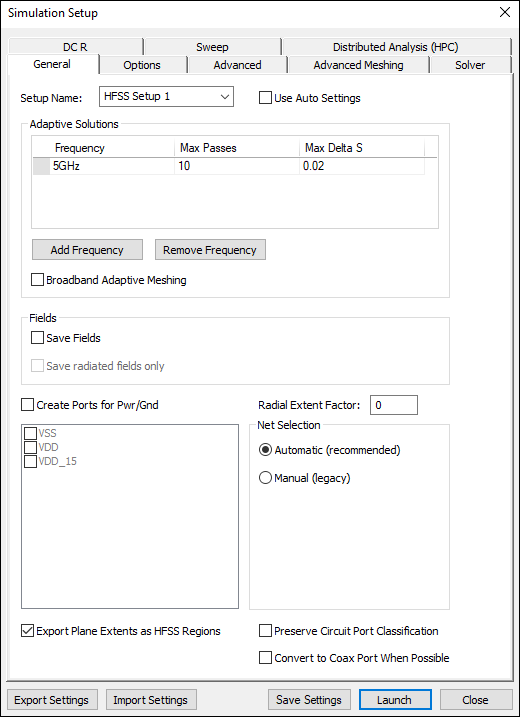 HFSS Sim Setup
