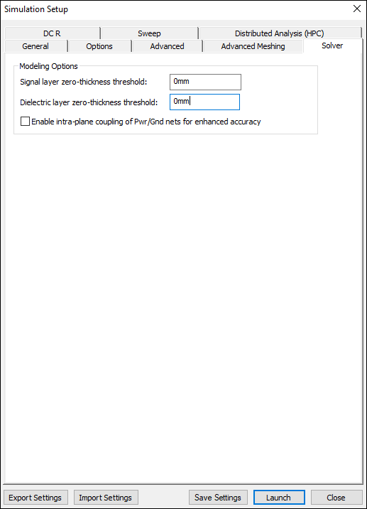 HFSS Solver Options