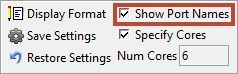 Show Port Names Check Box