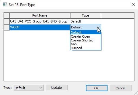 Set PSI Port Type