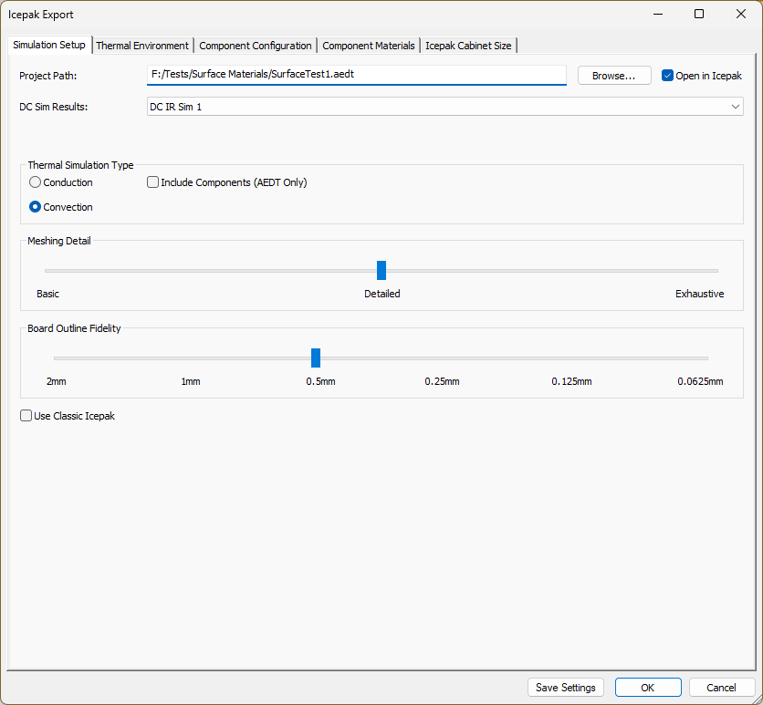 Icepak Export Window