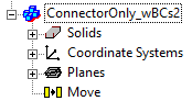 Project Histroy Tree. Component folder expanded, operation options listed.
