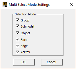 Multi Select Mode Settings dialog.