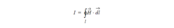 Formula for the intrgral of the magnetic field along a closed path encircling the conductor.