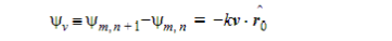 Equation for differential phase between adjacent elements in the v direction.